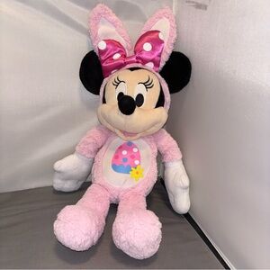 18" Disney Easter Stuffed Minnie Mouse Wearing Pink Bunny Rabbit Costume Plush